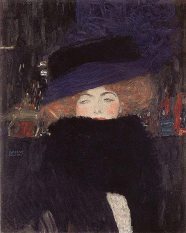 Lady with Hat and Feathered Boa